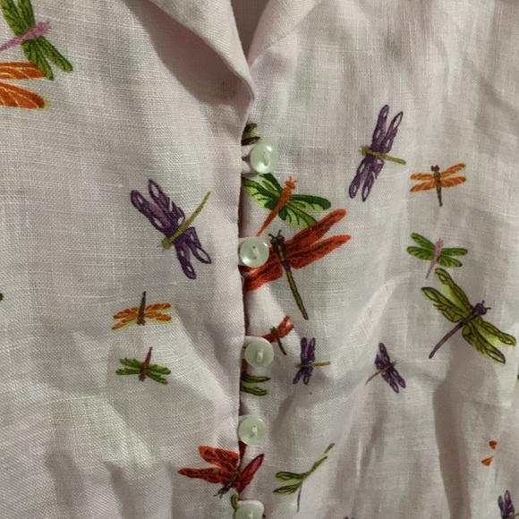 Liz Claiborne dragonfly linen top - Picture 4 of 8